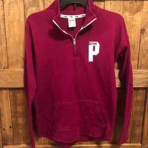 Pink Victoria Secret Quarter Zip Fuscia